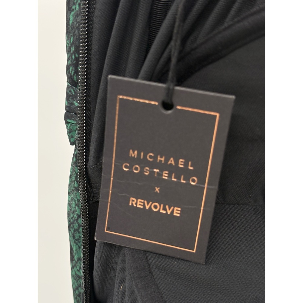 New Michael Costello Revolve Jumpsuit Snakeskin Strapless Corset Small Green - Picture 5 of 8